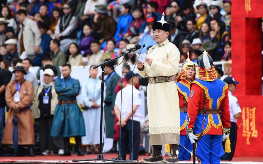 Монгол Улсын Ерөнхийлөгч У.Хүрэлсүх Үндэсний их баяр наадмыг нээж, баяр хүргэж үг хэллээ